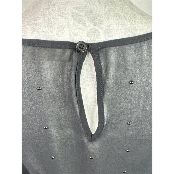 AG Adrianano Goldschmidt Women's XS Sheer 100% Silk Blouse Black Dot EUC - Picture 8 of 14